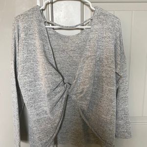 Twist open back shirt
